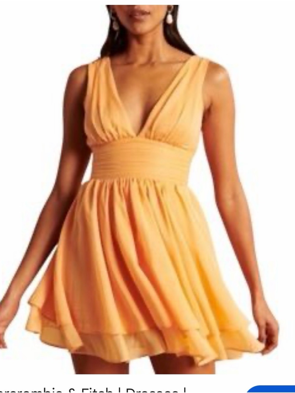 Chiffon V-Neck Sleeveless Mini Dress in Peach